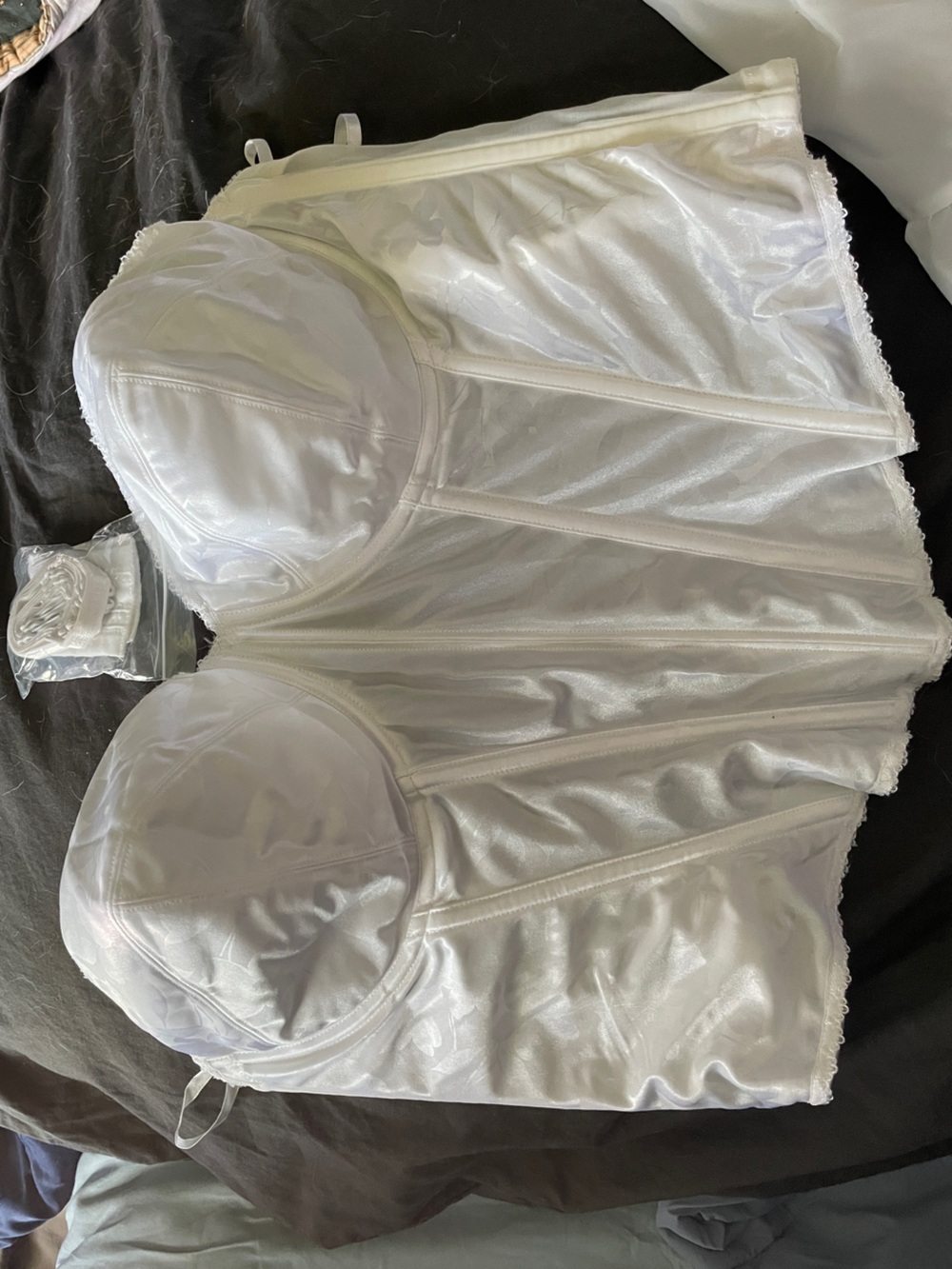 David's Bridal White Longline Corset Bra Bustier